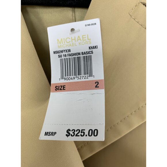 NWT Michael Kors Womens Khaki Trench Coat Size 2 - Picture 5 of 10